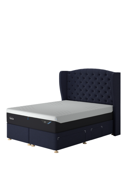 TEMPUR® Suffolk Continental 4 Drawer Divan Base, King Size, Dark Blue