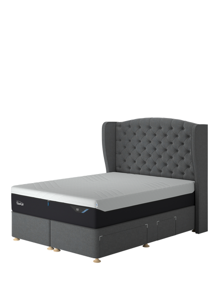 TEMPUR® Suffolk Continental 4 Drawer Divan Base, King Size, Dark Grey