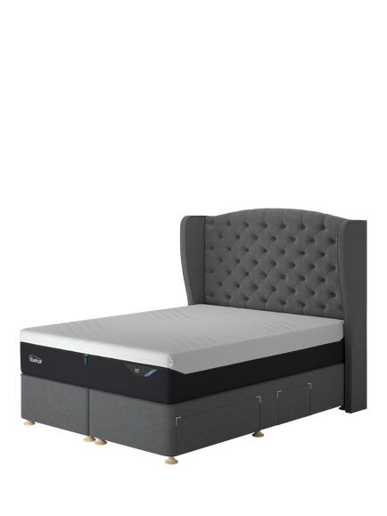 TEMPUR® Suffolk Continental 4 Drawer Divan Base, Super King Size, Dark Grey