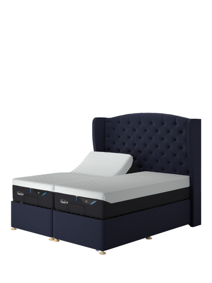 TEMPUR® Suffolk Adjustable Disc Divan Base, Single, Dark Blue