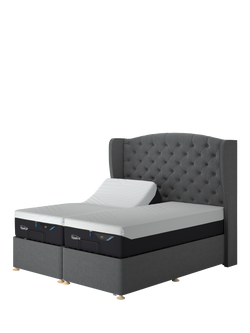 TEMPUR® Suffolk Adjustable Disc Divan Base, Single, Dark Grey