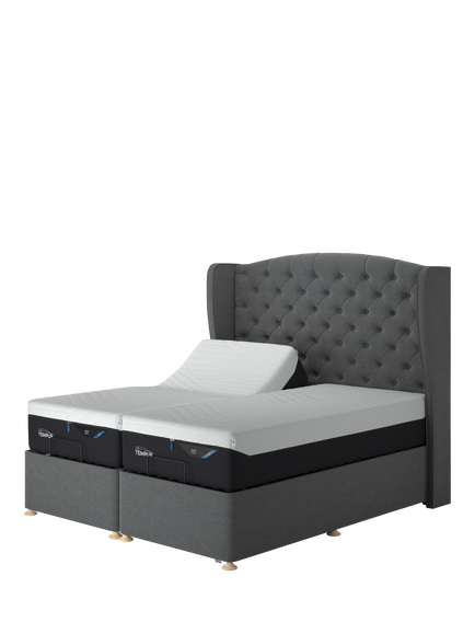 TEMPUR® Suffolk Adjustable Disc Divan Base, Single, Dark Grey
