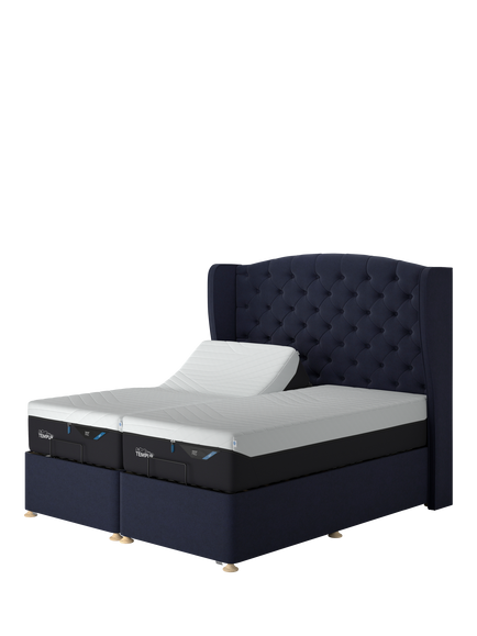 TEMPUR® Suffolk Adjustable Disc Divan Base, King Size, Dark Blue