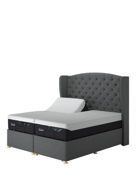 TEMPUR® Suffolk Adjustable Disc Divan Base, King Size, Dark Grey