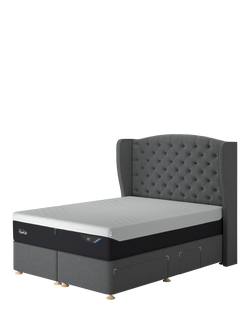 TEMPUR® Suffolk Continental 2 Drawer Divan Base, Single, Dark Grey