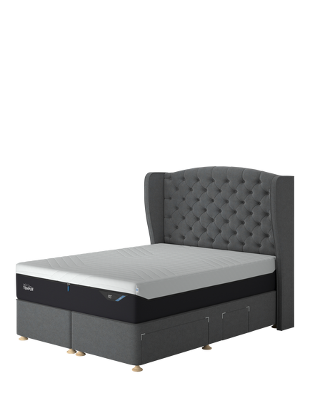 TEMPUR® Suffolk Continental 2 Drawer Divan Base, Single, Dark Grey