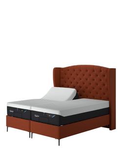 TEMPUR® Suffolk Slim Divan Adjustable Disc Upholstered Bed, Single, Copper