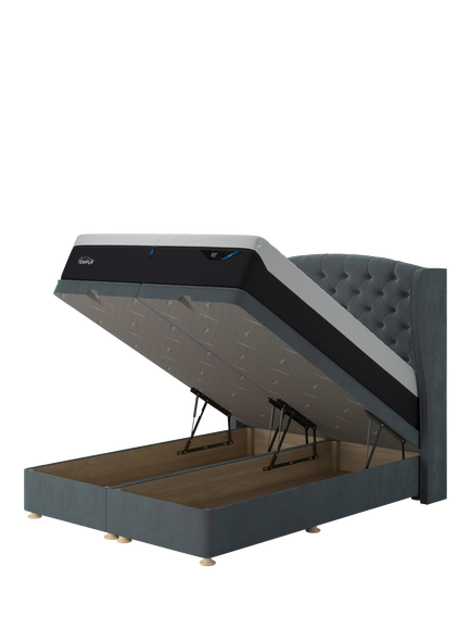 TEMPUR® Suffolk Ottoman Bed, Super King Size, Aqua