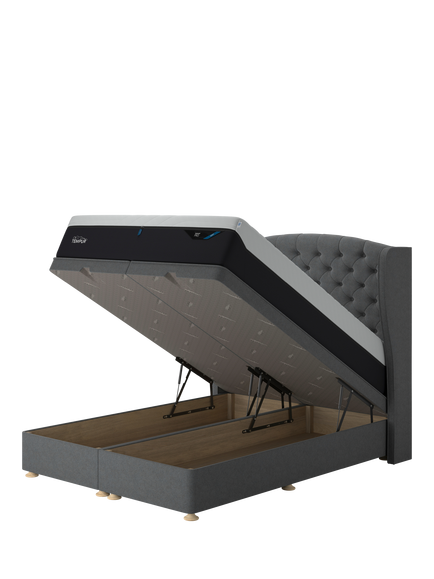 TEMPUR® Suffolk Ottoman Bed, Double, Dark Grey