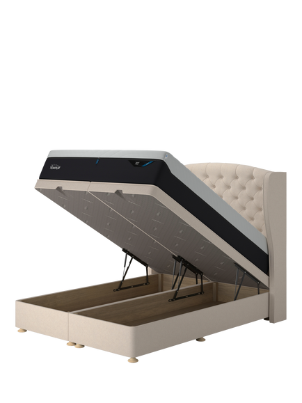 TEMPUR® Suffolk Ottoman Bed, King Size, Natural