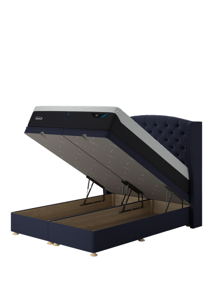 TEMPUR® Suffolk Ottoman Bed, Double, Dark Blue