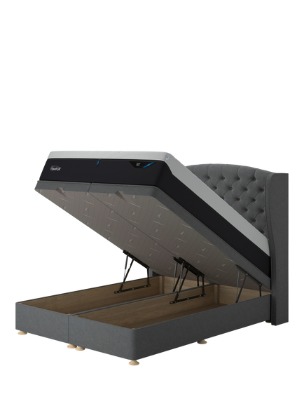 TEMPUR® Suffolk Ottoman Bed, Super King Size, Dark Grey