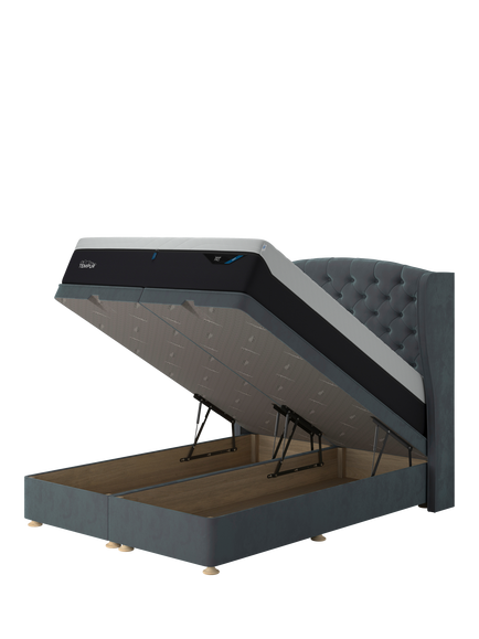 TEMPUR® Suffolk Ottoman Bed, King Size, Aqua