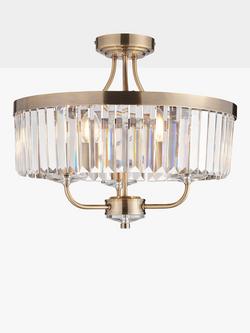 Bay Lighting Augustine 3 Arm Semi Flush Ceiling Light, Chrome, Chrome
