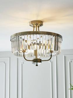 Bay Lighting Augustine 3 Arm Semi Flush Ceiling Light, Chrome - view 2, Chrome