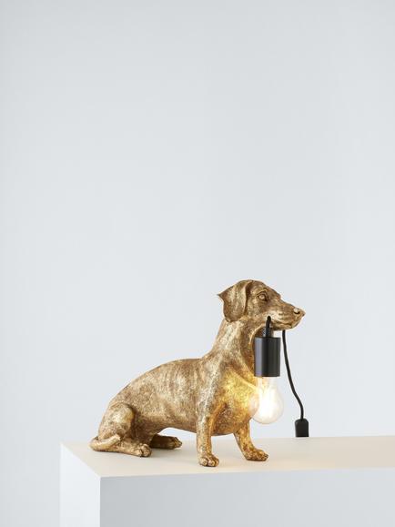 Bay Lighting Sausage Dog Table Lamp, Gold, Gold
