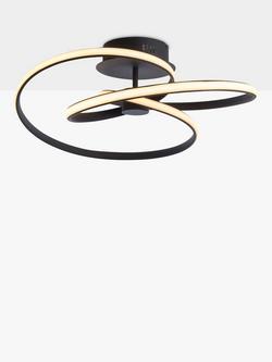 Bay Lighting Solo Semi Flush Ceiling Light, Black, Black