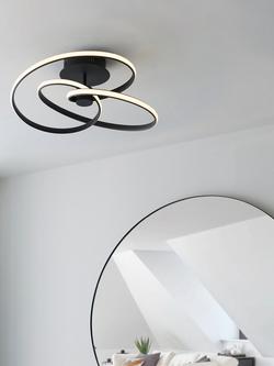 Bay Lighting Solo Semi Flush Ceiling Light, Black - view 2, Black