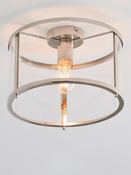 Bay Lighting Foster Flush Ceiling Light, Chrome - view 2, Chrome