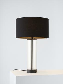 Bay Lighting Grace Glass Touch Table Lamp, Clear/Black