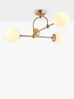 Bay Lighting Tosca 4 Arm Semi Flush Ceiling Light, Gold, Gold