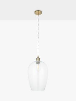 Bay Lighting Brighton Large Single Pendant Ceiling Light, Antique Brass - view 2, Antique Brass