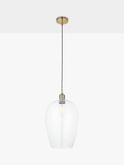 Bay Lighting Brighton Large Single Pendant Ceiling Light, Antique Brass - view 2, Antique Brass