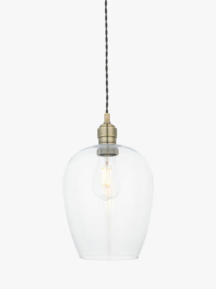 Bay Lighting Brighton Single Pendant Ceiling Light, Antique Brass, Antique Brass