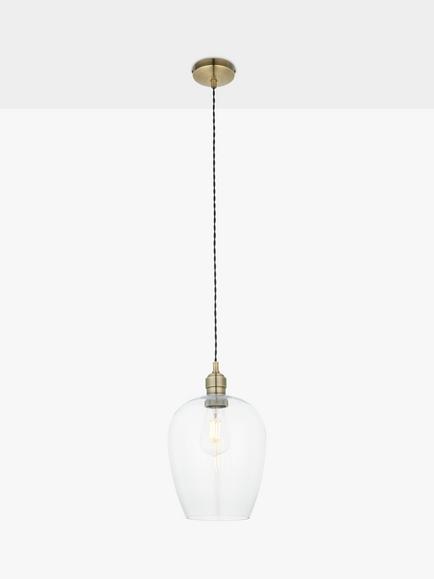 Bay Lighting Brighton Single Pendant Ceiling Light, Antique Brass - view 2, Antique Brass