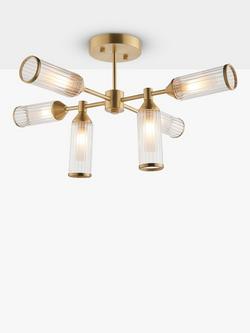Bay Lighting Aydan 6 Arm Semi Flush Ceiling Light, Gold, Gold