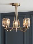 Bay Lighting Lyon 3 Arm Semi Flush Ceiling Light, Brass