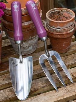 Burgon & Ball RHS Gifts for Gardeners Trowel and Fork, Pink, Pink
