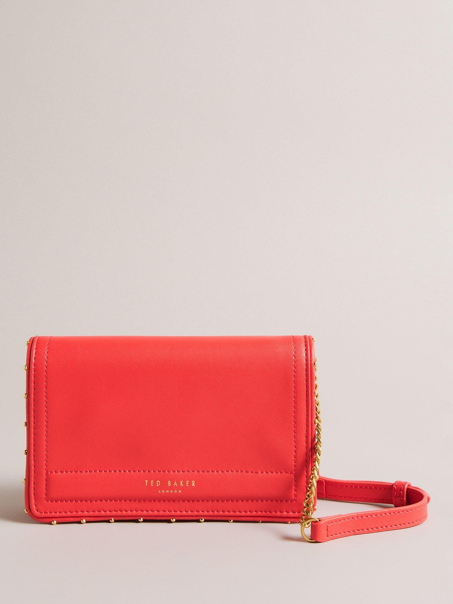 Ted Baker Kahnisa Studded Leather Crossbody Wallet, Coral