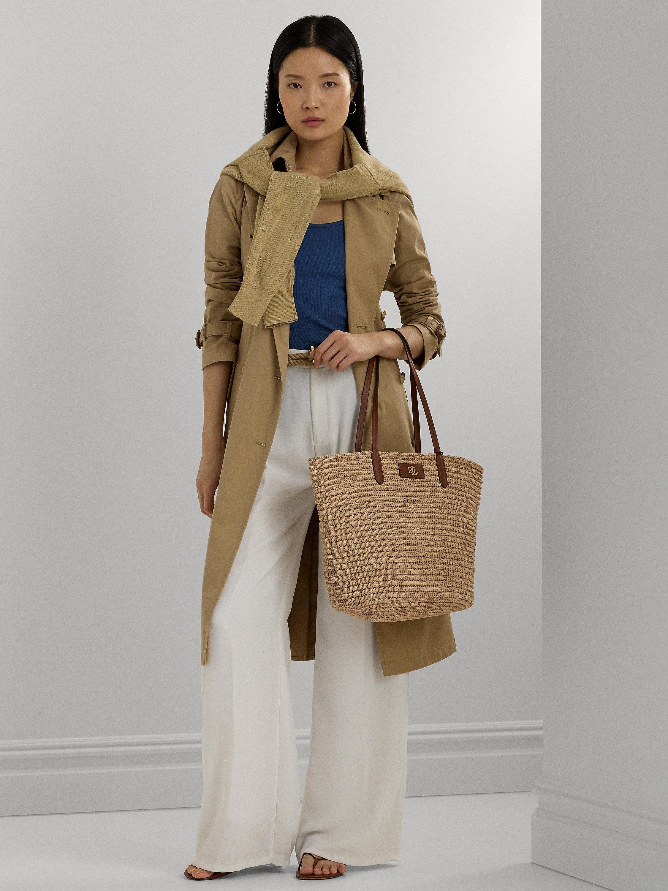 Product image 2 of 7, which shows Ralph Lauren Lauren Ralph Lauren Brie Large Tote Bag, Natural/Lauren Tan