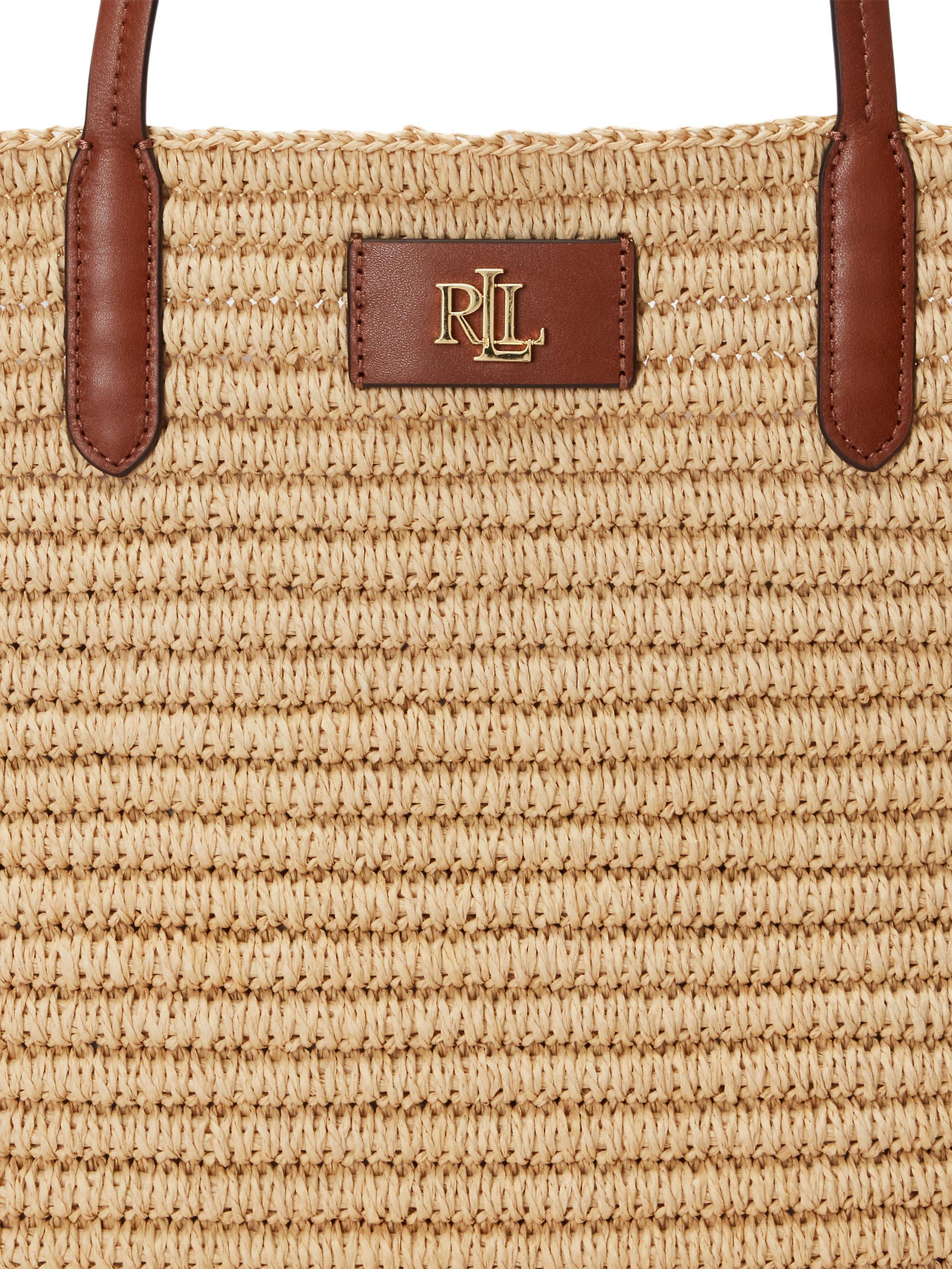 Product image 7 of 7, which shows Ralph Lauren Lauren Ralph Lauren Brie Large Tote Bag, Natural/Lauren Tan