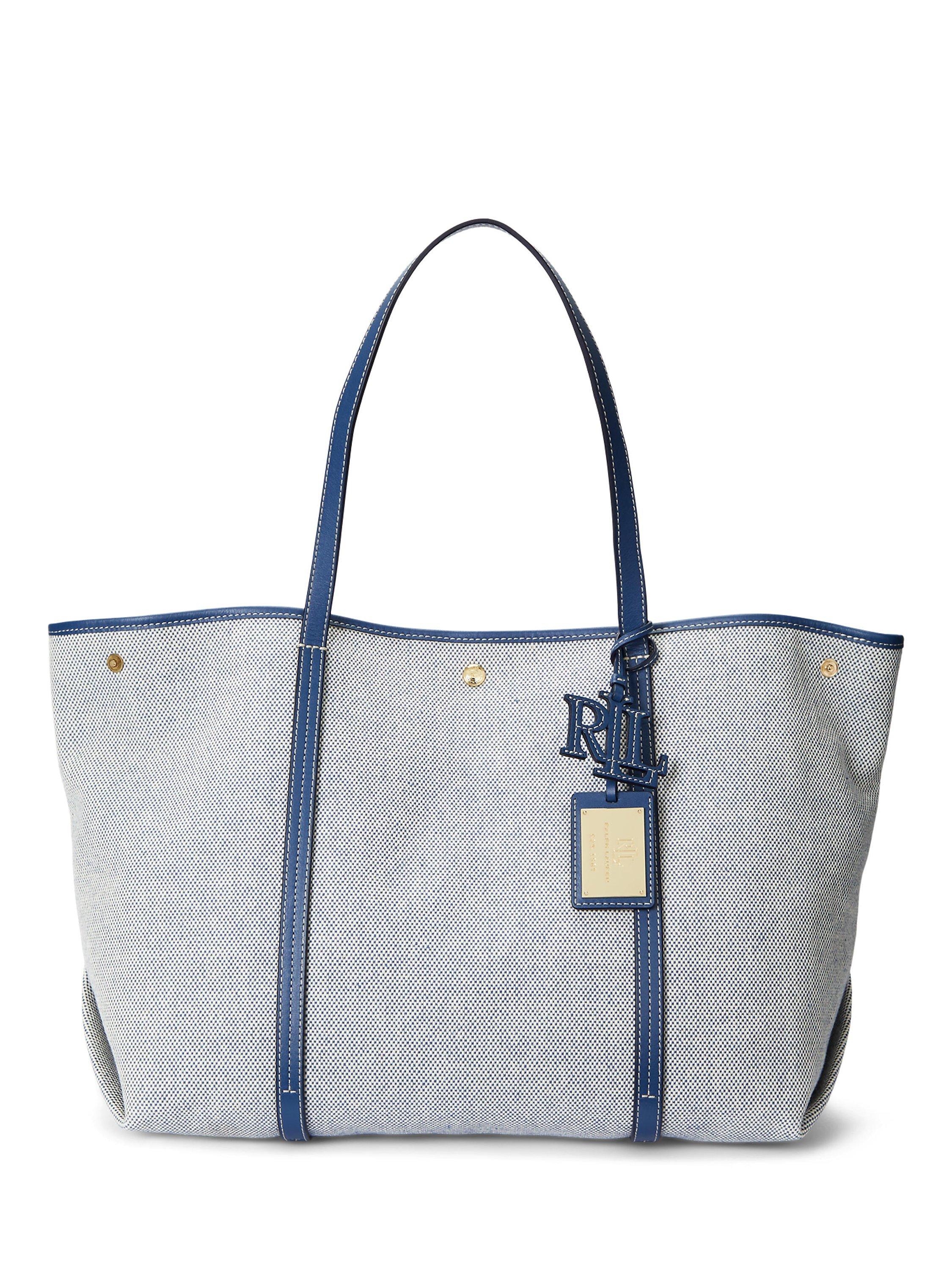 Lauren Ralph Lauren Emerie Tote Bag, Natural/Indigo Dusk