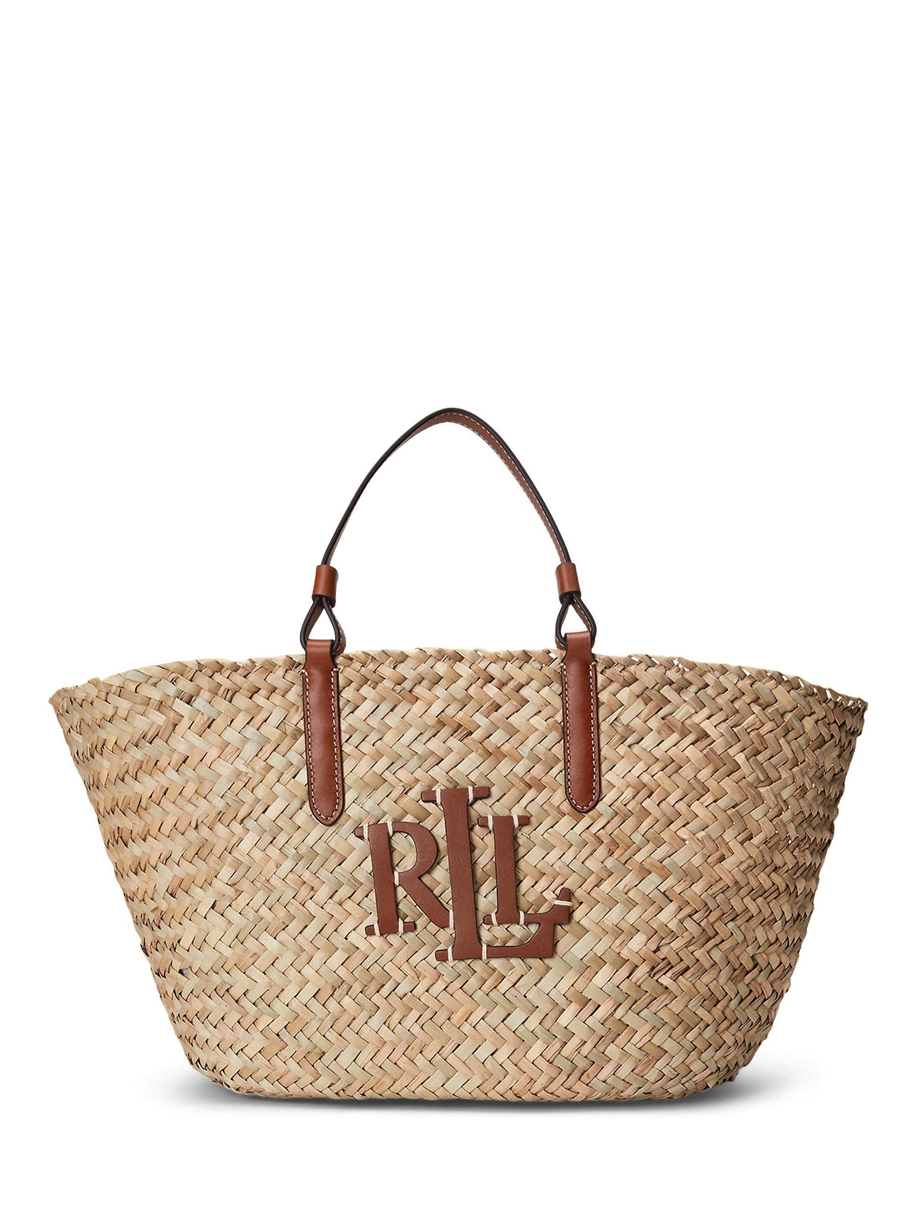 Lauren Ralph Lauren Shelbie Straw Tote Bag Natural Lauren Tan