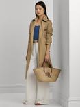 Lauren Ralph Lauren Shelbie Straw Tote Bag, Natural/Lauren Tan