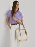 Lauren Ralph Lauren Emerie Jardin Leather Tote Bag, Jardins Cream/Buff