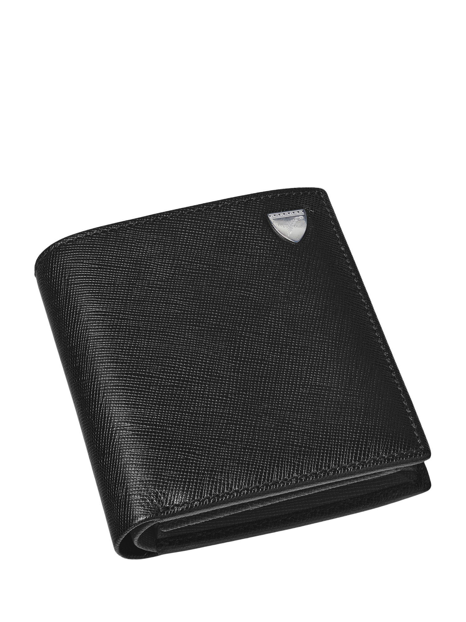 Product image 2 of 7, which shows Aspinal of London ID & Coin RFID Saffiano Leather Wallet, Black