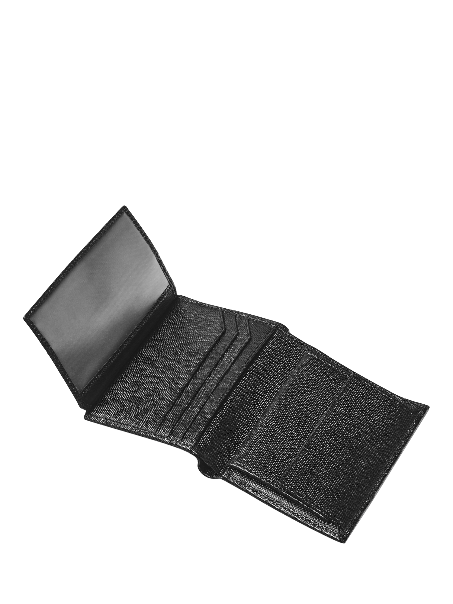 Product image 5 of 7, which shows Aspinal of London ID & Coin RFID Saffiano Leather Wallet, Black