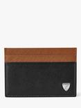 Aspinal of London Saffiano Leather Slim Credit Card Holder, Black/Tan