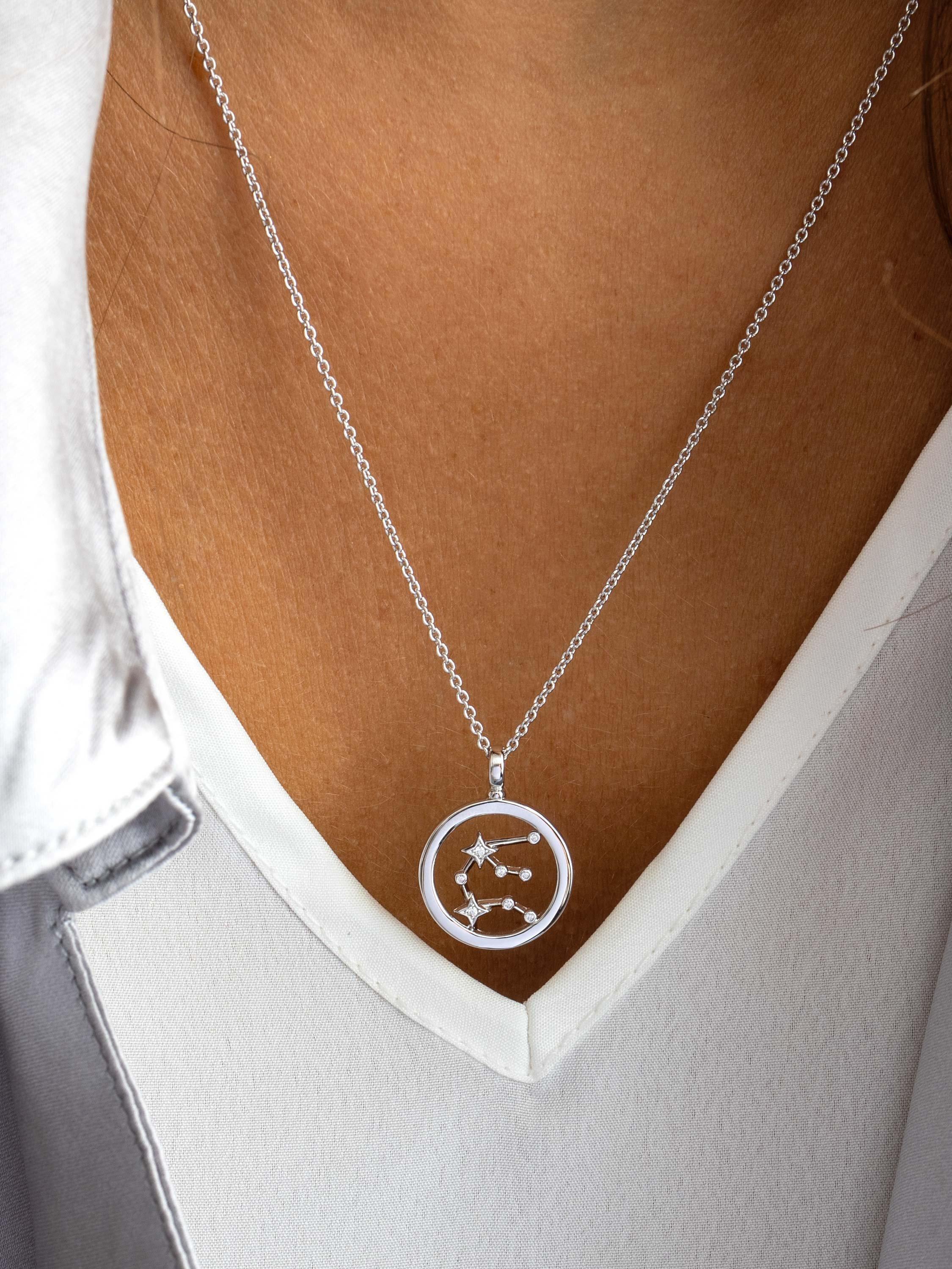 Product image 2 of 5, which shows Kit Heath Aquarius Constellation Pendant Necklace, Silver