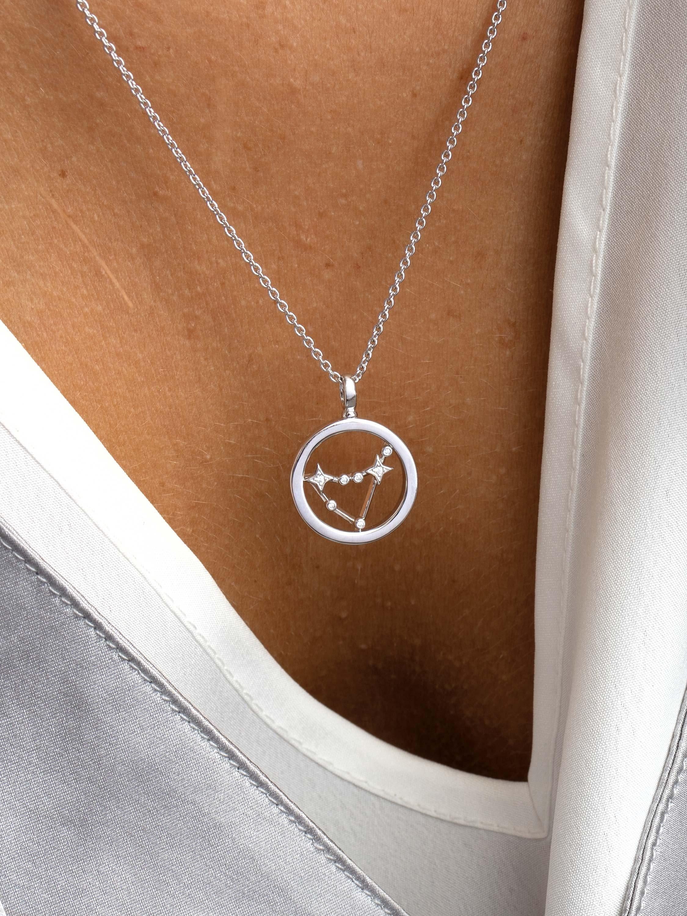 Product image 2 of 5, which shows Kit Heath Capricorn Constellation Pendant Necklace, Silver