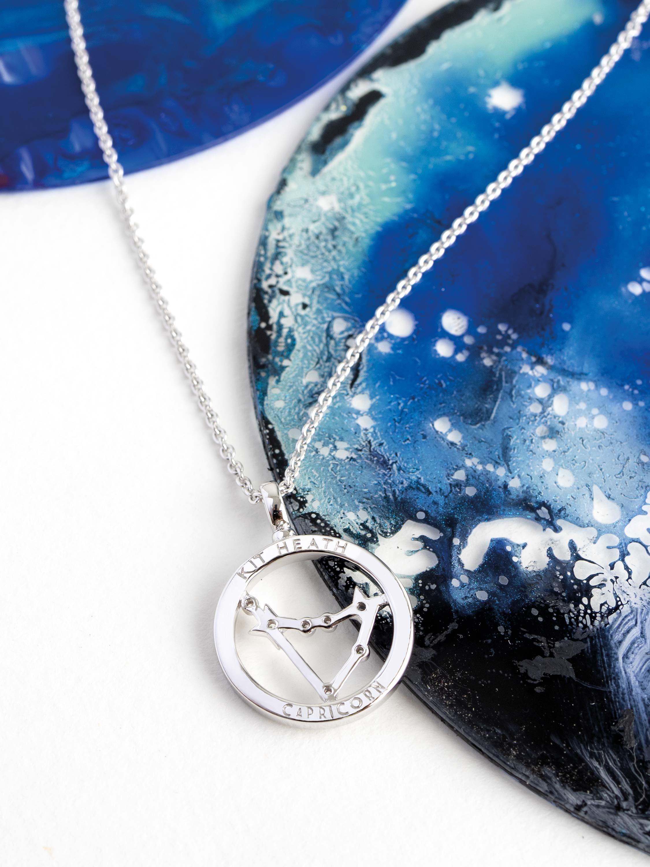 Product image 4 of 5, which shows Kit Heath Capricorn Constellation Pendant Necklace, Silver
