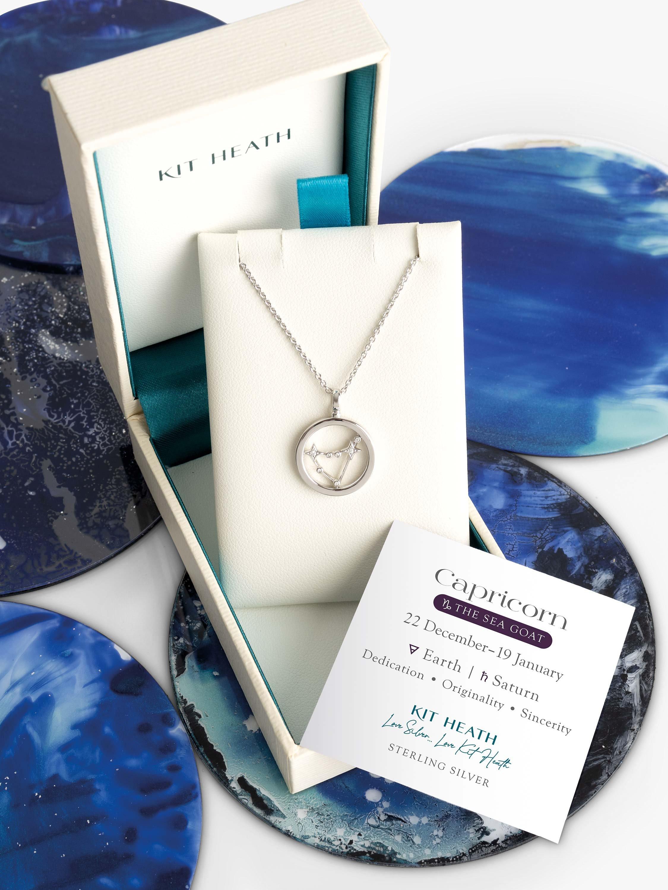 Product image 5 of 5, which shows Kit Heath Capricorn Constellation Pendant Necklace, Silver