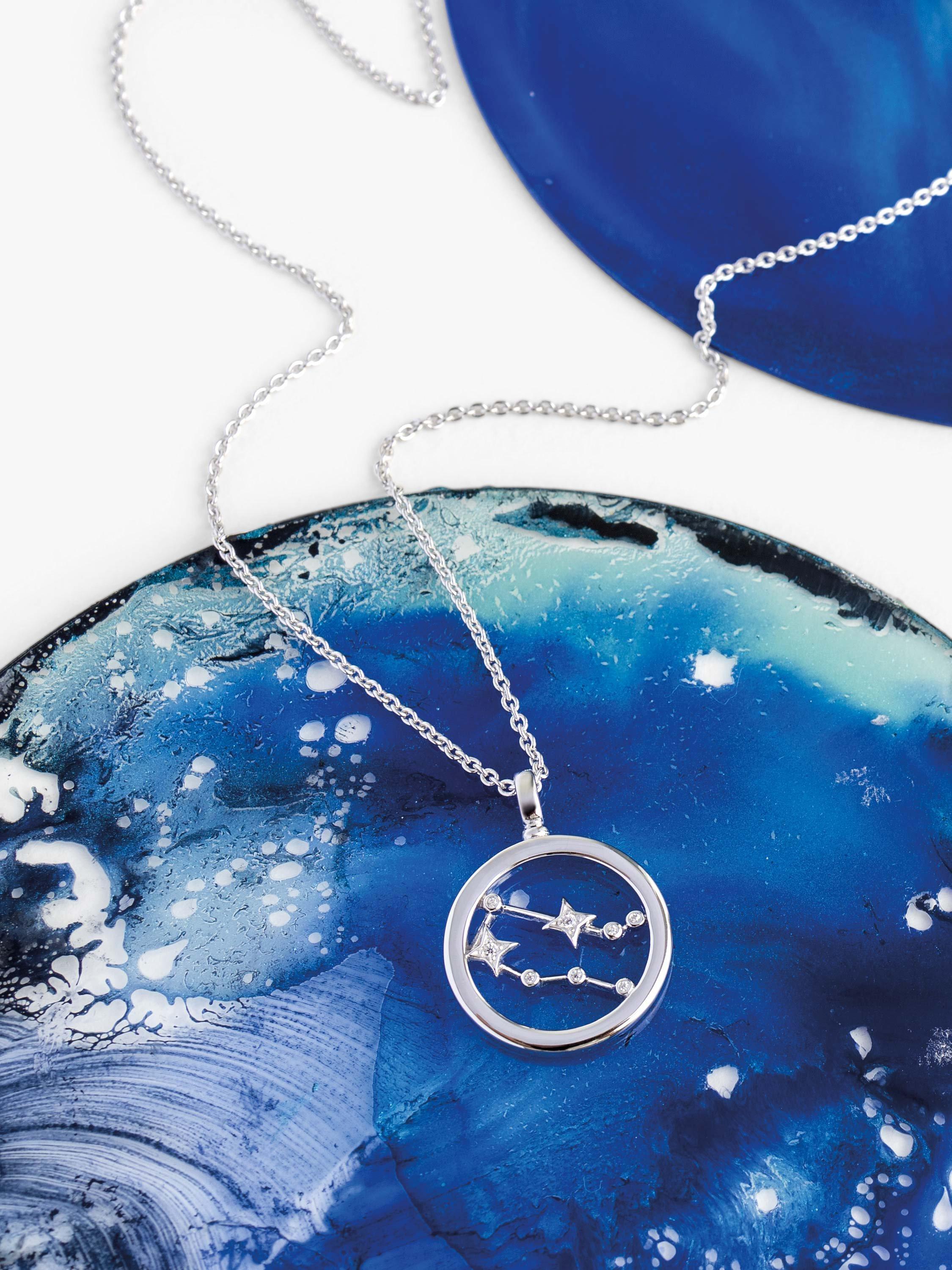 Product image 3 of 5, which shows Kit Heath Gemini Constellation Pendant Necklace, Silver