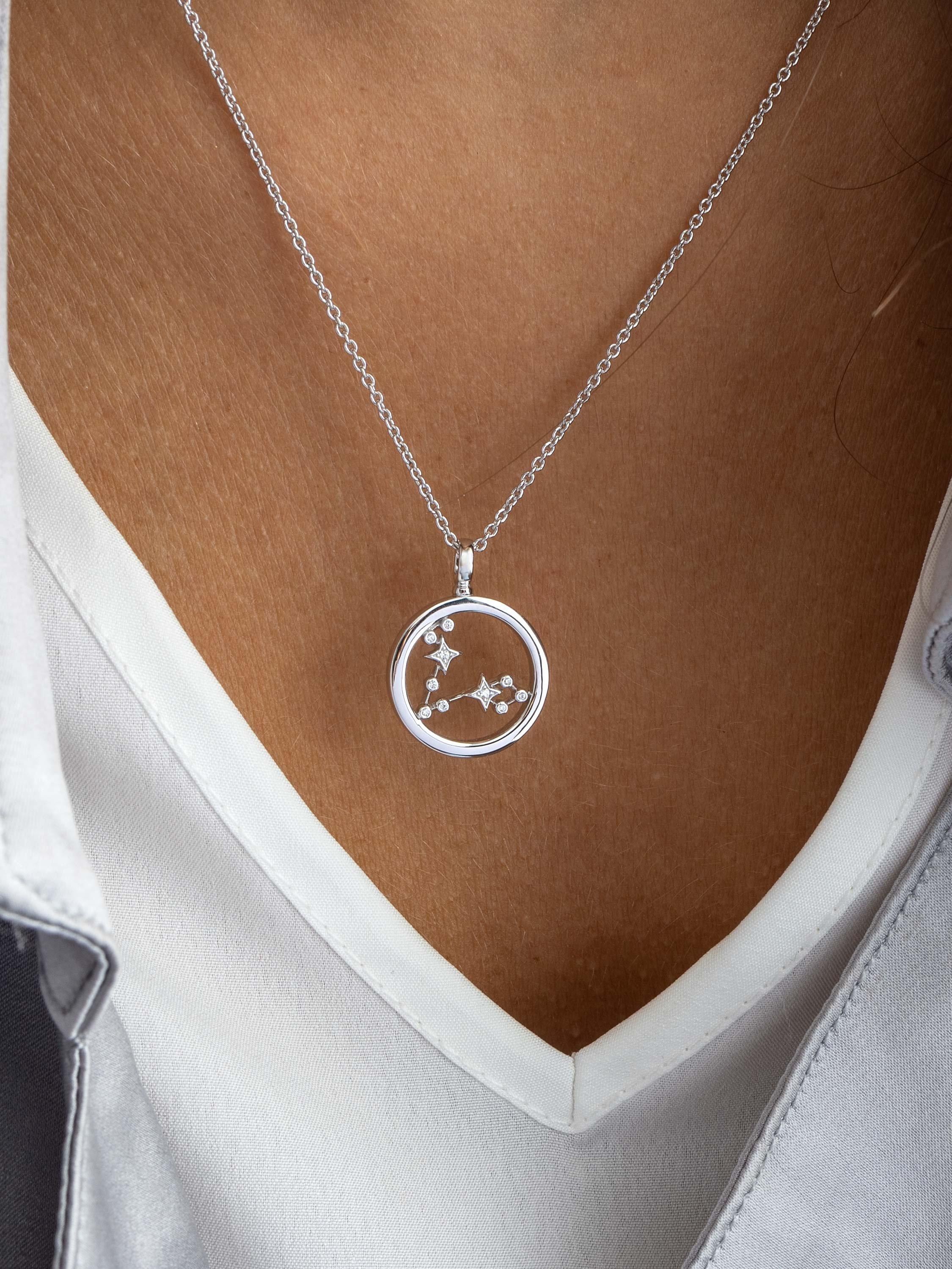 Product image 2 of 5, which shows Kit Heath Pisces Constellation Pendant Necklace, Silver