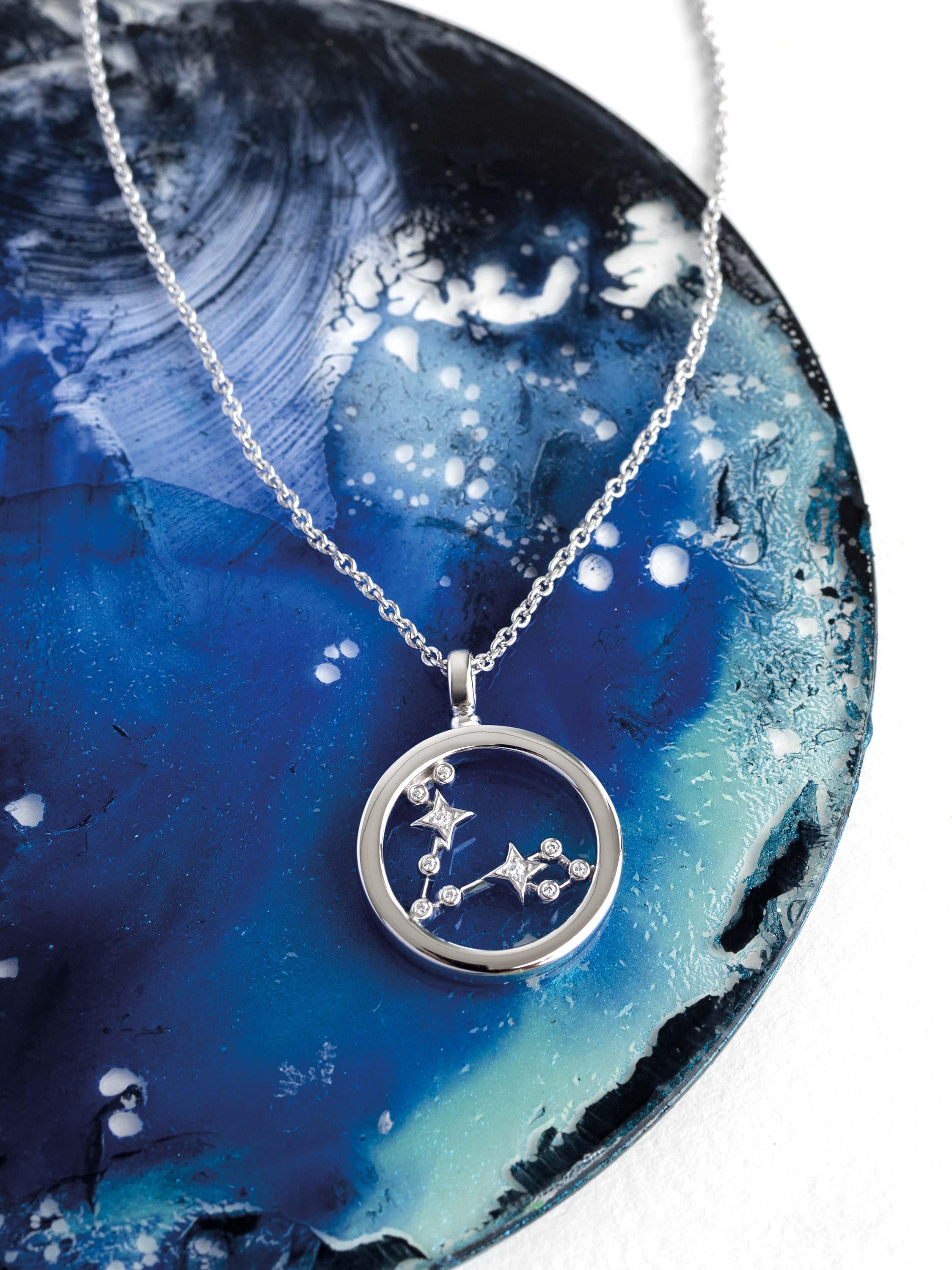 Product image 3 of 5, which shows Kit Heath Pisces Constellation Pendant Necklace, Silver
