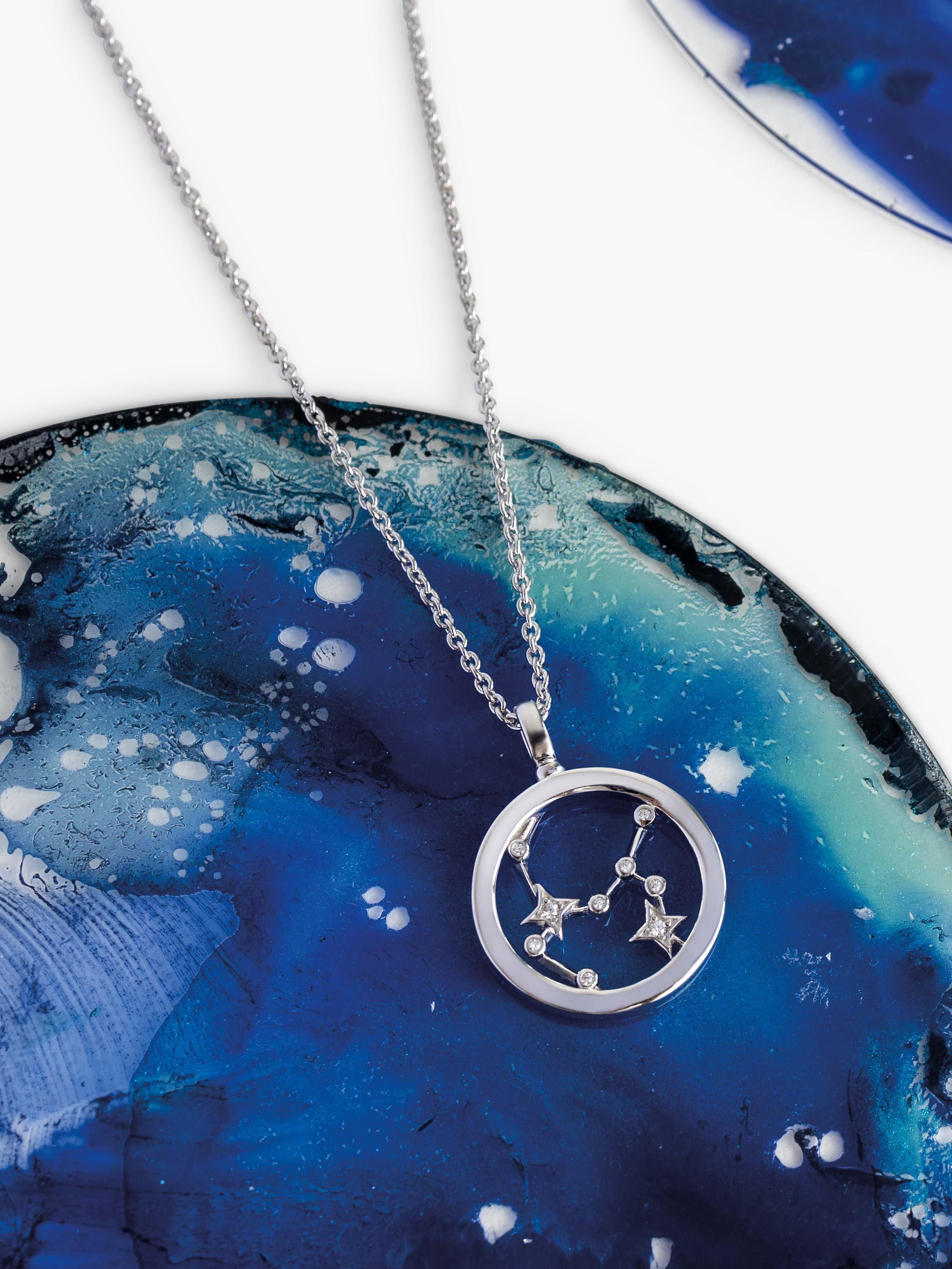 Product image 3 of 5, which shows Kit Heath Sagittarius Constellation Pendant Necklace, Silver
